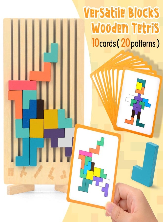 Fantspati Wooden Stacking Puzzle Toy, Montessori Toys for 3+ Year Old, Wooden Brain Teaser Puzzles, 3D Russian Blocks, Educational Gift for Boys and Girls, Brain Teaser Activity for Home Decor & Toys & Games - Image 3